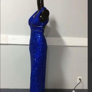Ladies Blue PreciousFormal Beaded Formal Dress XS